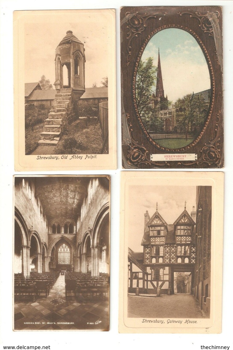 4 FOUR DIFFERENT POSTCARDS OF SHREWSBURY SHROPSHIRE - Shropshire