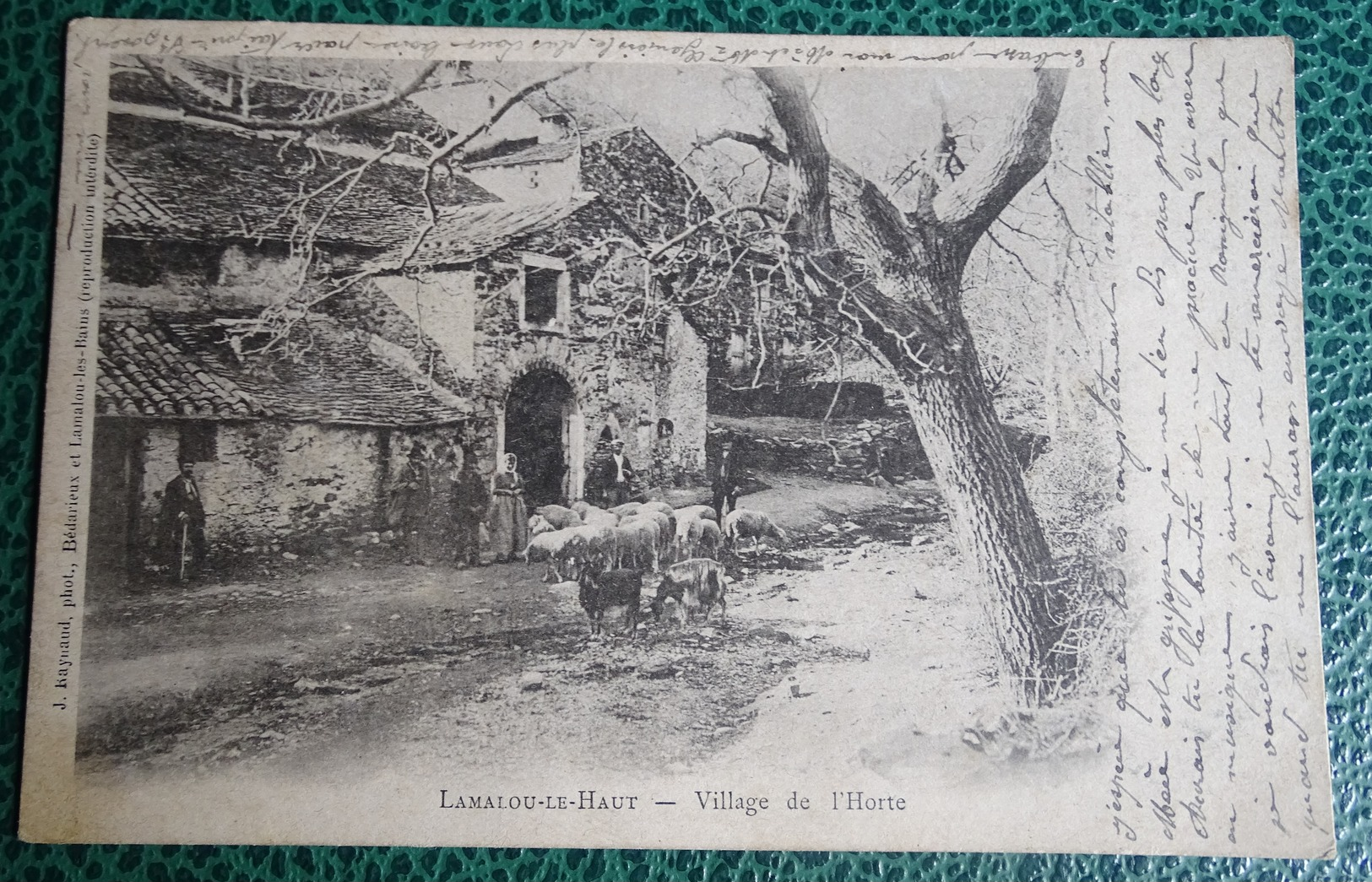 Cpa - 34 - Lamalou Le Haut - Village De L'horte - Paysans,berger Sortant Le Troupeau De La Bergerie - Lamalou Les Bains