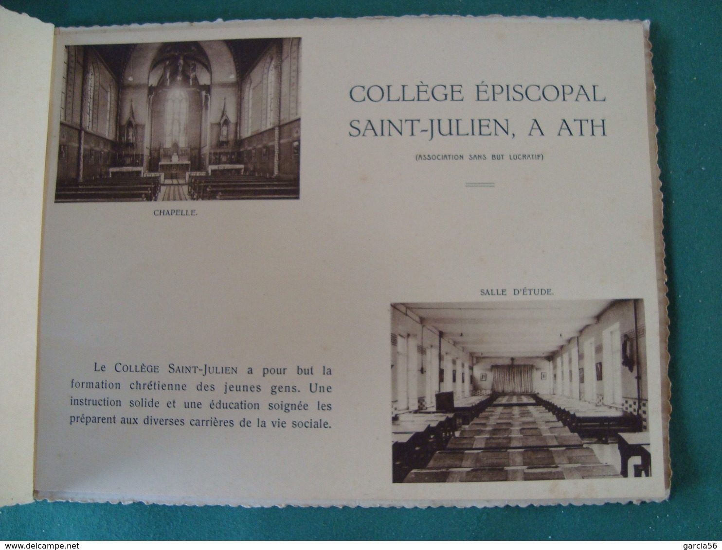 Prospectus Collège Episcopal Saint Julien à ATH (4 Scan) (voir Description Complète)(20,5 Cm/15,5 Cm) - Pubblicitari