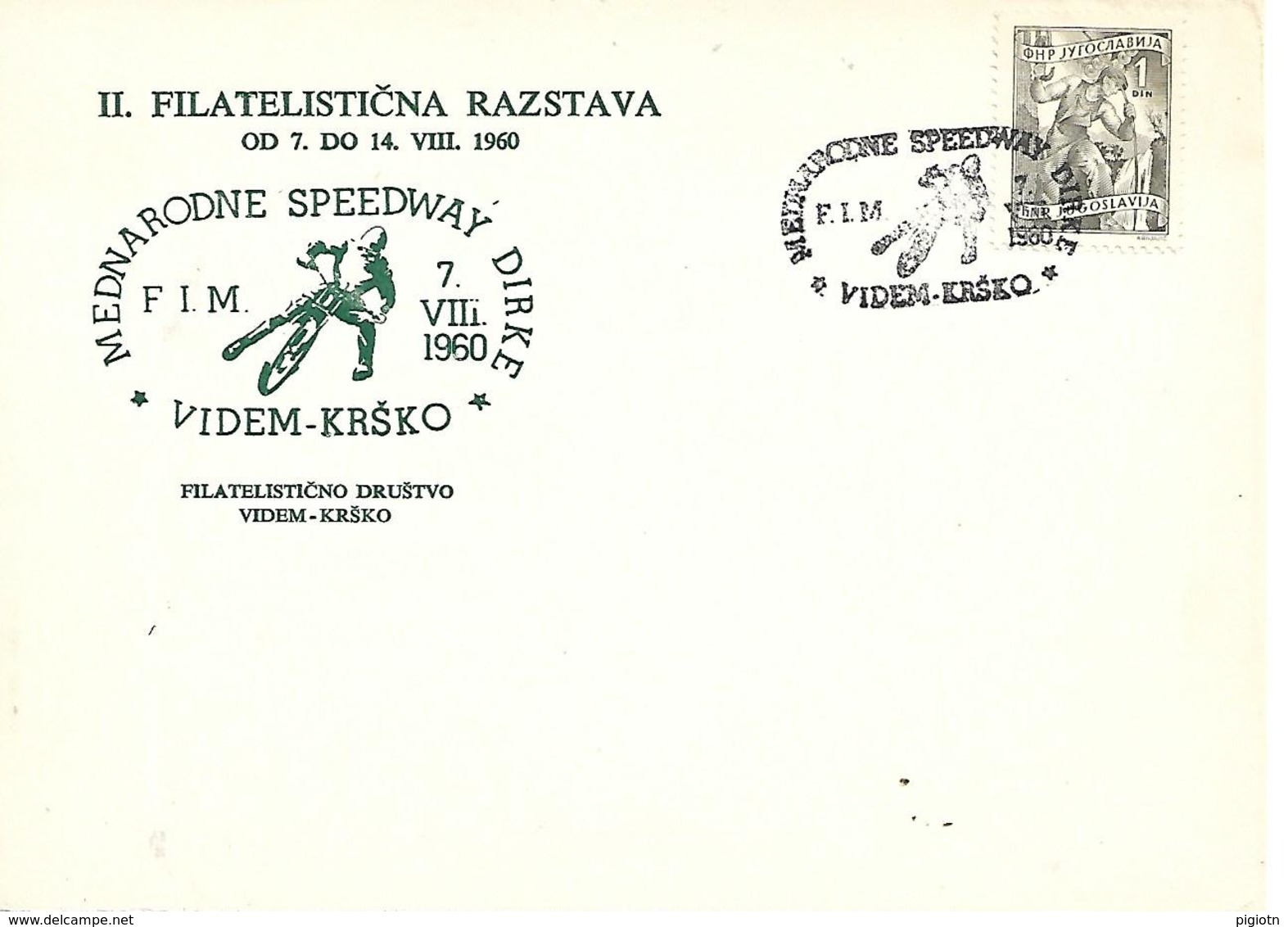 COR196 - ANNULLO JUGOSLAVIA -MOTO MOTOCICLISMO - GARA INTERNAZIONALE DI SPEEDWAY - 7.8.1960 - Moto