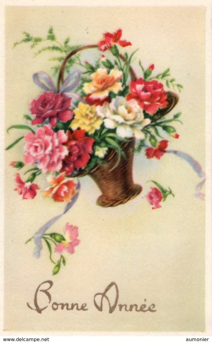 CARTE BONNE ANNEE - Panier De Roses - New Year