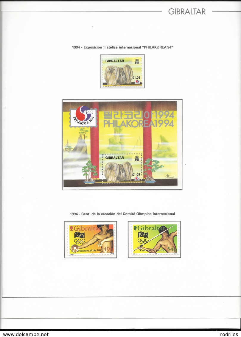 Gibraltar. Colección De Los Años 1989 A 2003 Mas  Minipliegos Del Tema Europa Con Valor De Catalogo De 2037 Euros - Otros - Europa
