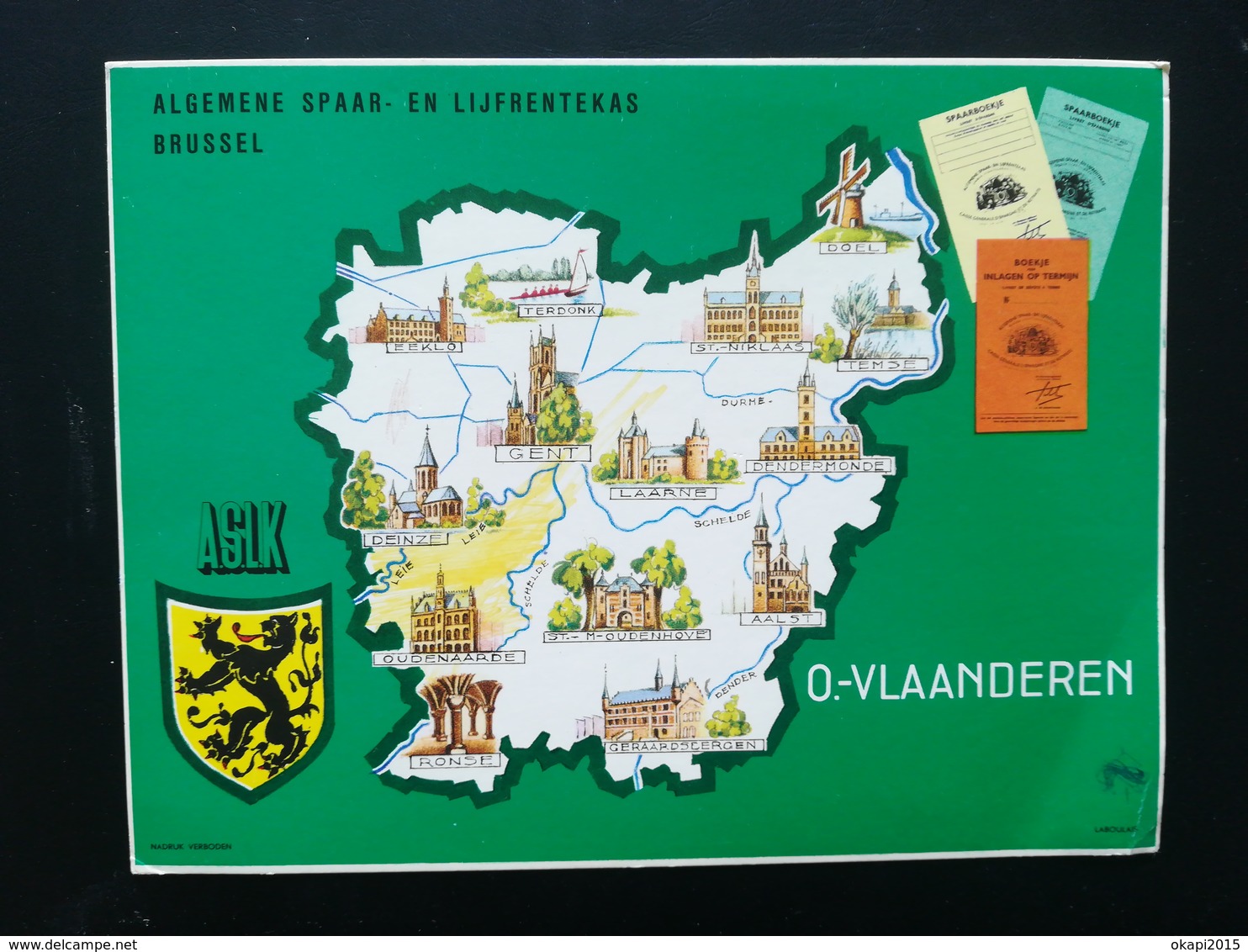 LOT DE 4 BUVARDS PUBLICITÉ BANQUE CGER LES PROVINCES DE BELGIQUE  NAMUR LIÈGE HAINAUT OOST VLAANDEREN