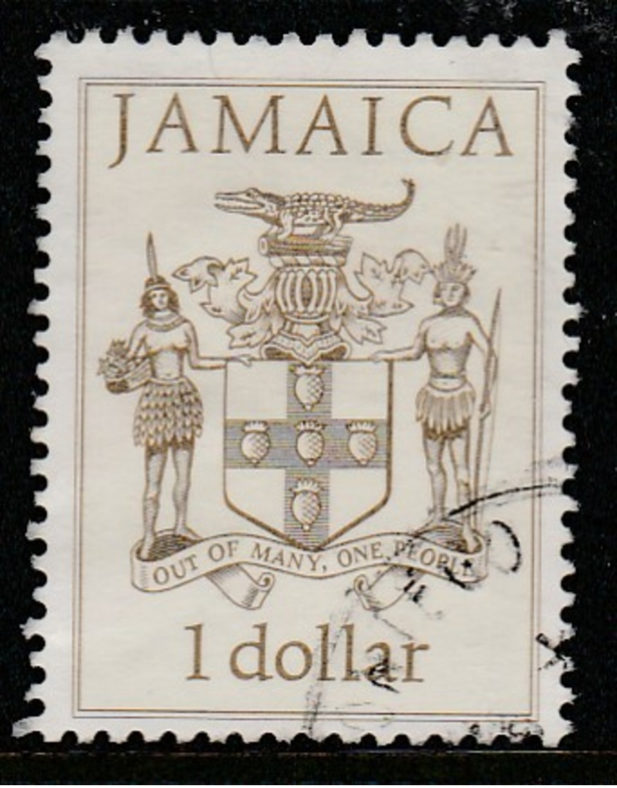 Jamaica 1987 Prime Ministers, Coat Of Arms 1 $ Multicoloured SW 680 O Used - Jamaica (1962-...)