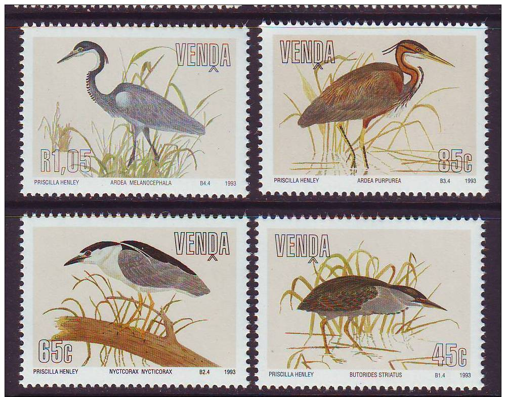 D101225 Venda 1993 South Africa WATER BIRDS HERONS MNH Set- Afrique Du Sud Afrika RSA Sudafrika - Venda