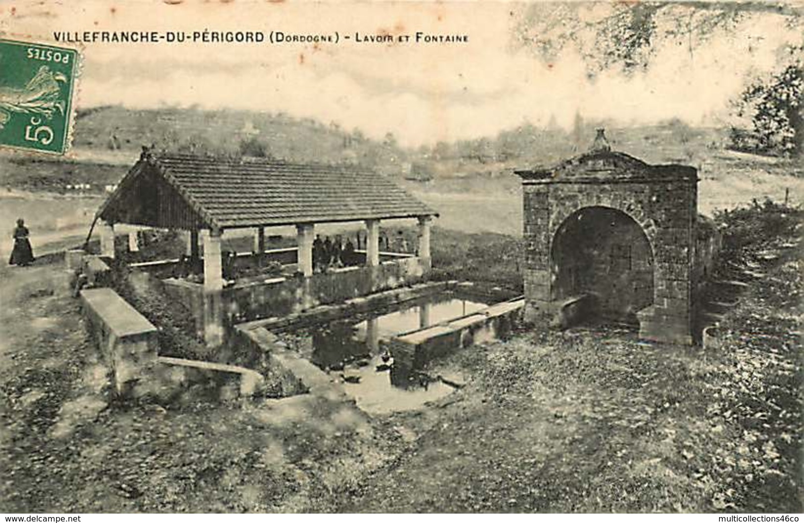 080319 - 24 VILLEFRANCHE DU PERIGORD Lavoir Et Fontaine - Autres & Non Classés