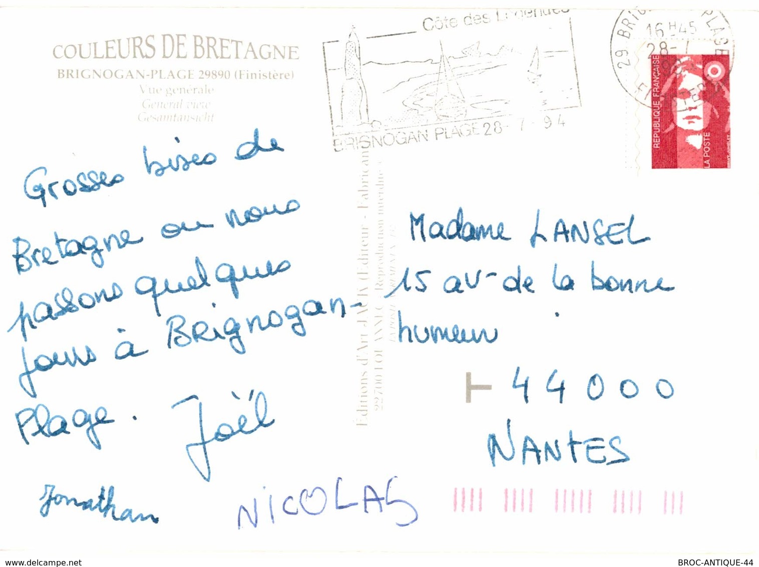 LOT N°1194 - LOT DE + 15 CARTES DE BRIGNOGAN-PLAGE