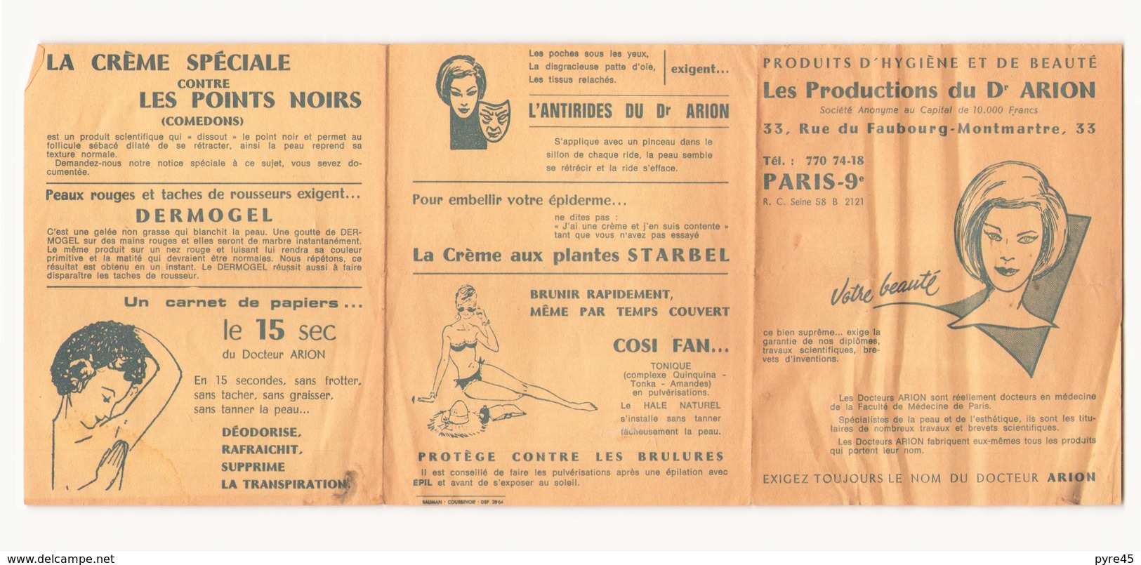 Publicité Produits D'hygiène Et De Beauté Du Dr Arion - Werbung