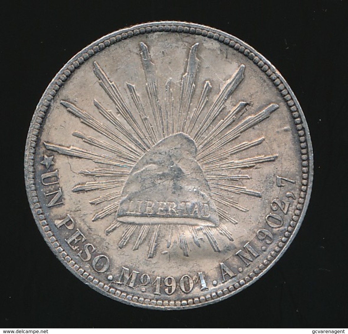 SILVER PESO 1901 A  - 2 SCANS - BEAUTIFUL CONDITION - Mexico