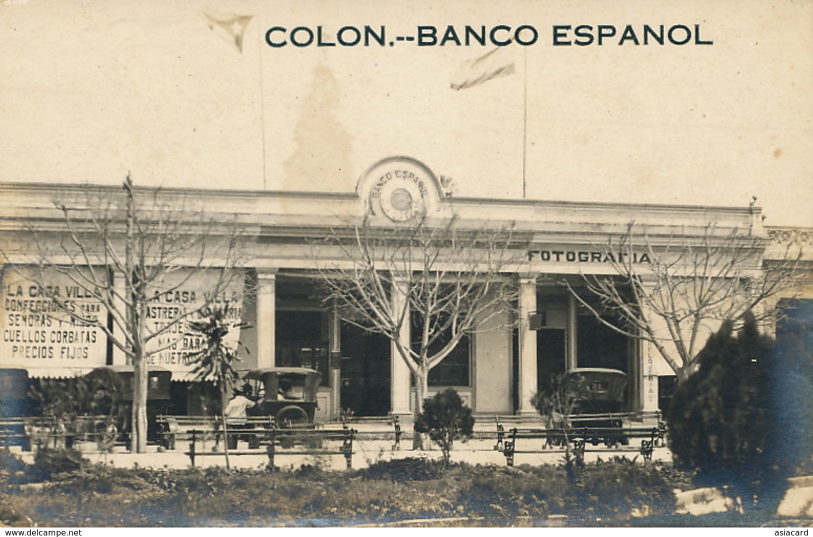 Real Photo Colon Banco Espanol  Fotografia - Cuba