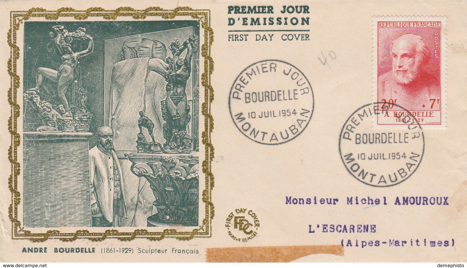Lettre De 1954 : Bourdelle - 1921-1960: Période Moderne