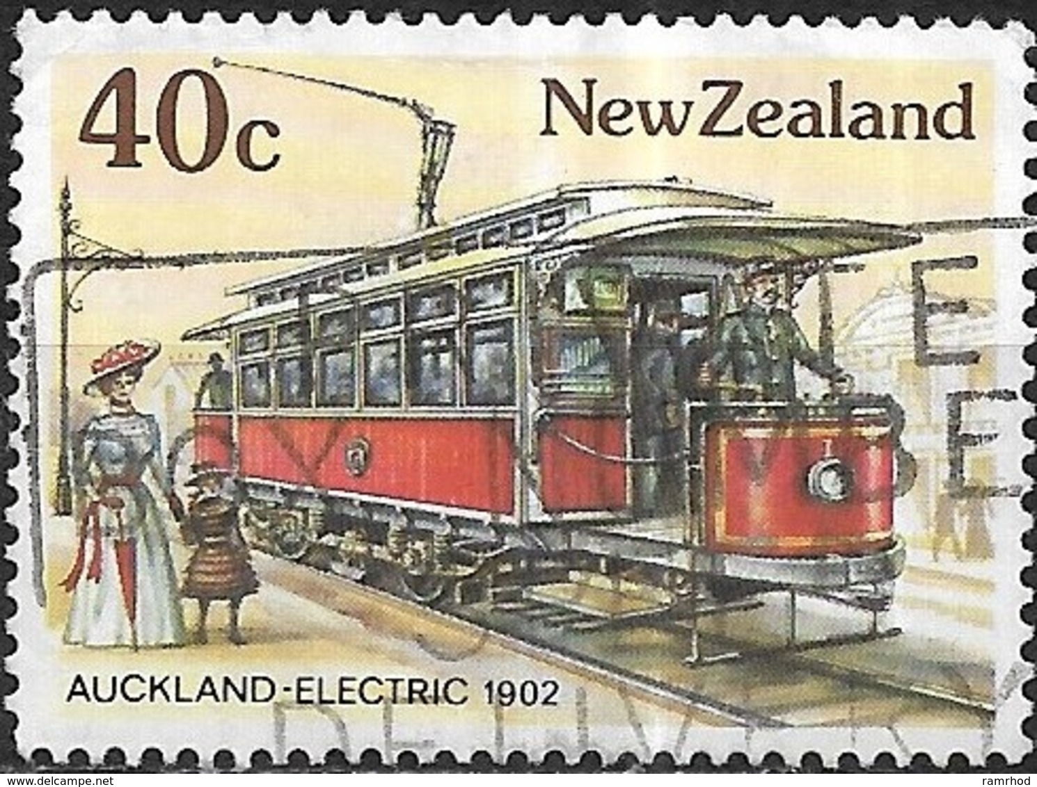 NEW ZEALAND 1985 Vintage Trams - 40c - Auckland Electric Tram, 1902 AVU - Usati