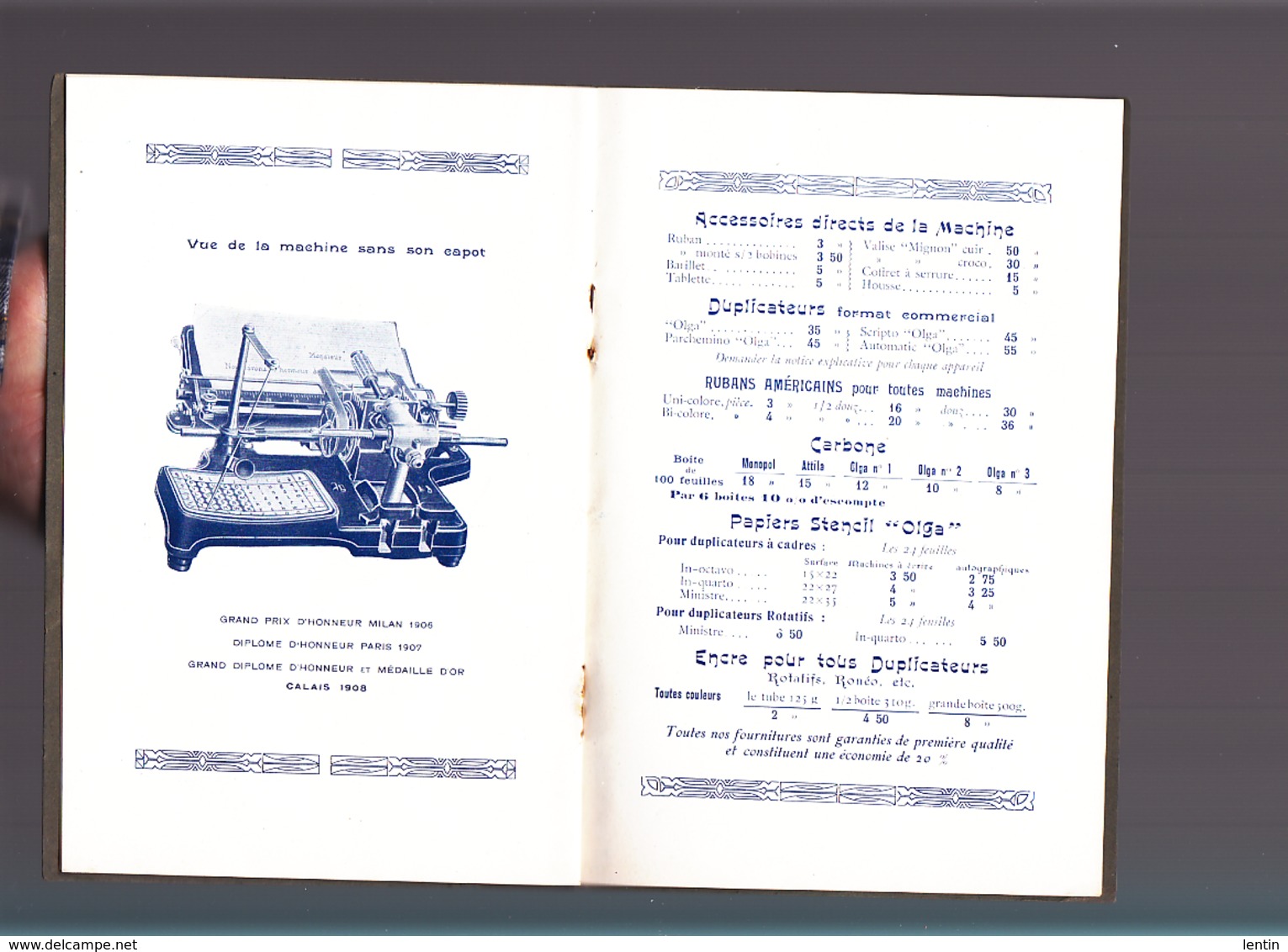 Machines A écrire Mignon / Plaquette Publicitaire / Circa 1910 - Publicités