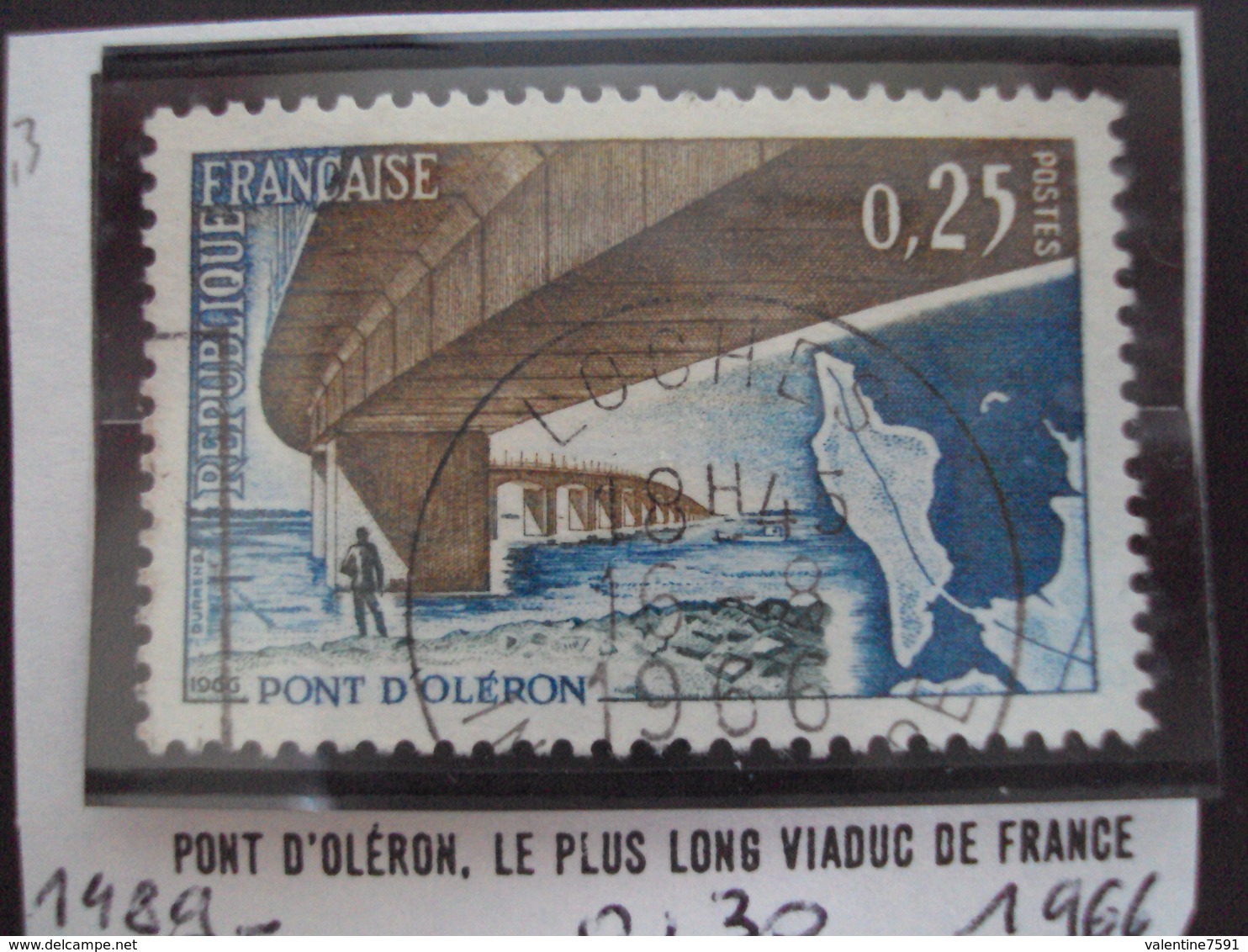 à Partir De 1960 - Timbre Oblitéré N°1489      "  Pont Oléron,1966     "     0.30 - Oblitérés