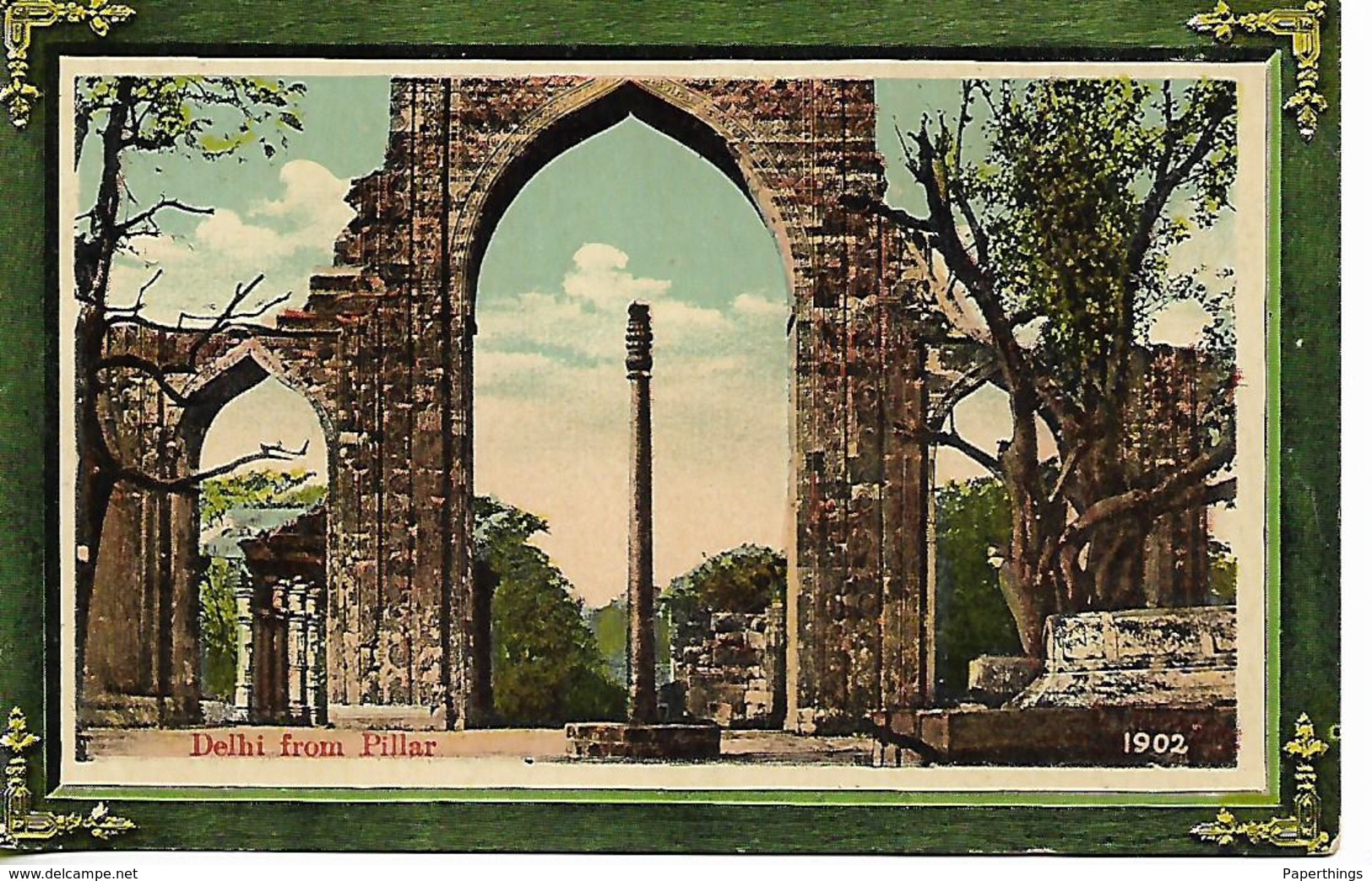 Old Colour Postcard, India, Delhi From Pillar. - India