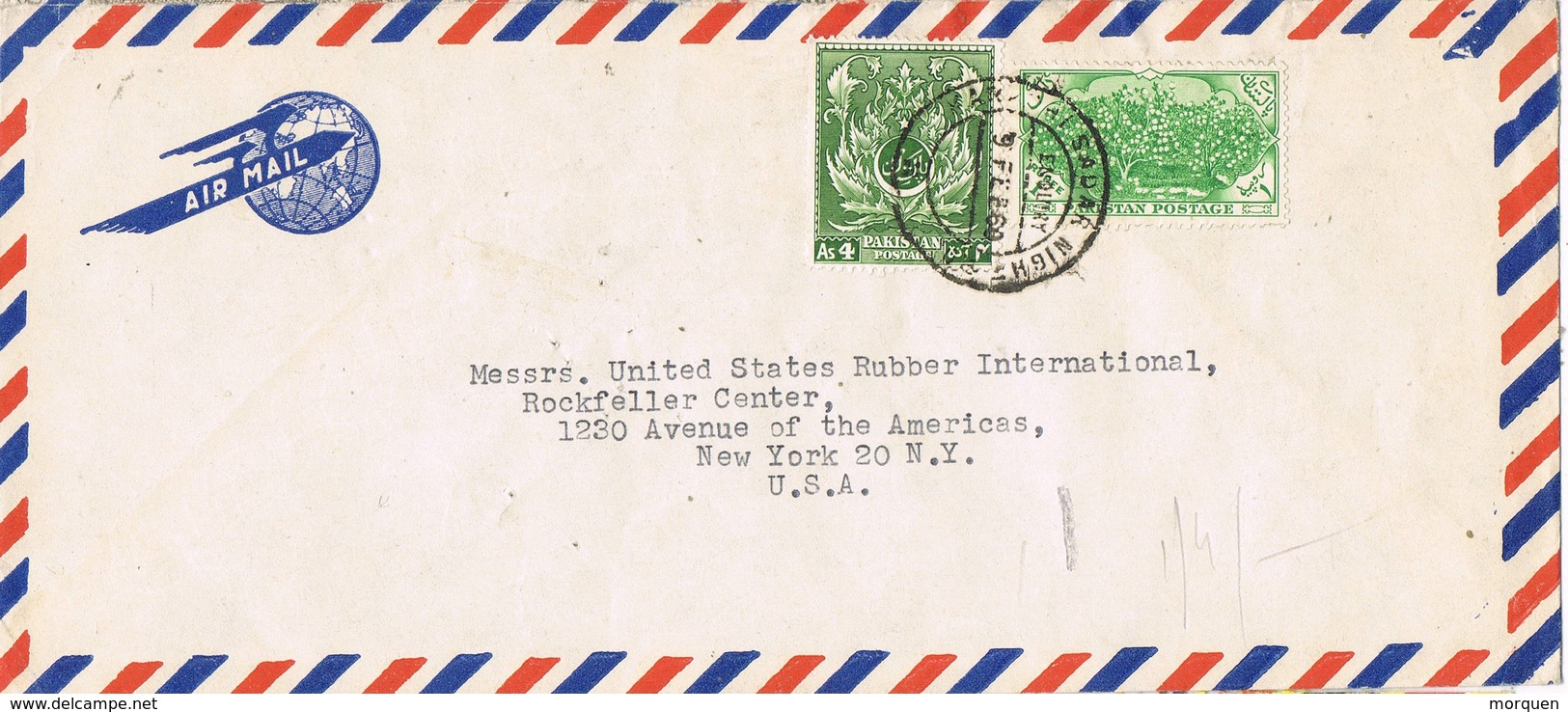 31707. Carta Aerea KARACHI SADART NIGHT (Pakistan) 1960 To USA - Pakistan