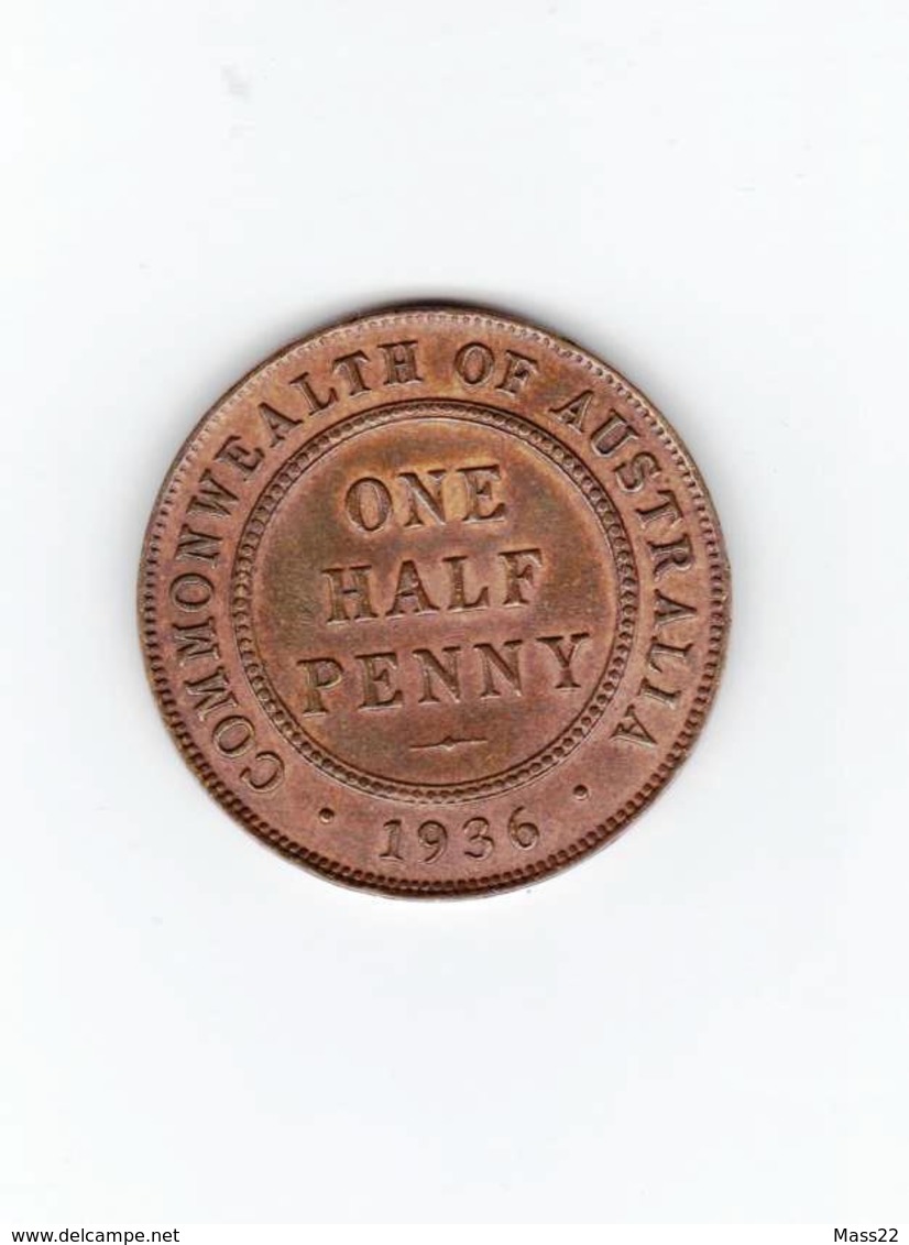 1/2 Penny 1936, King George V - ½ Penny