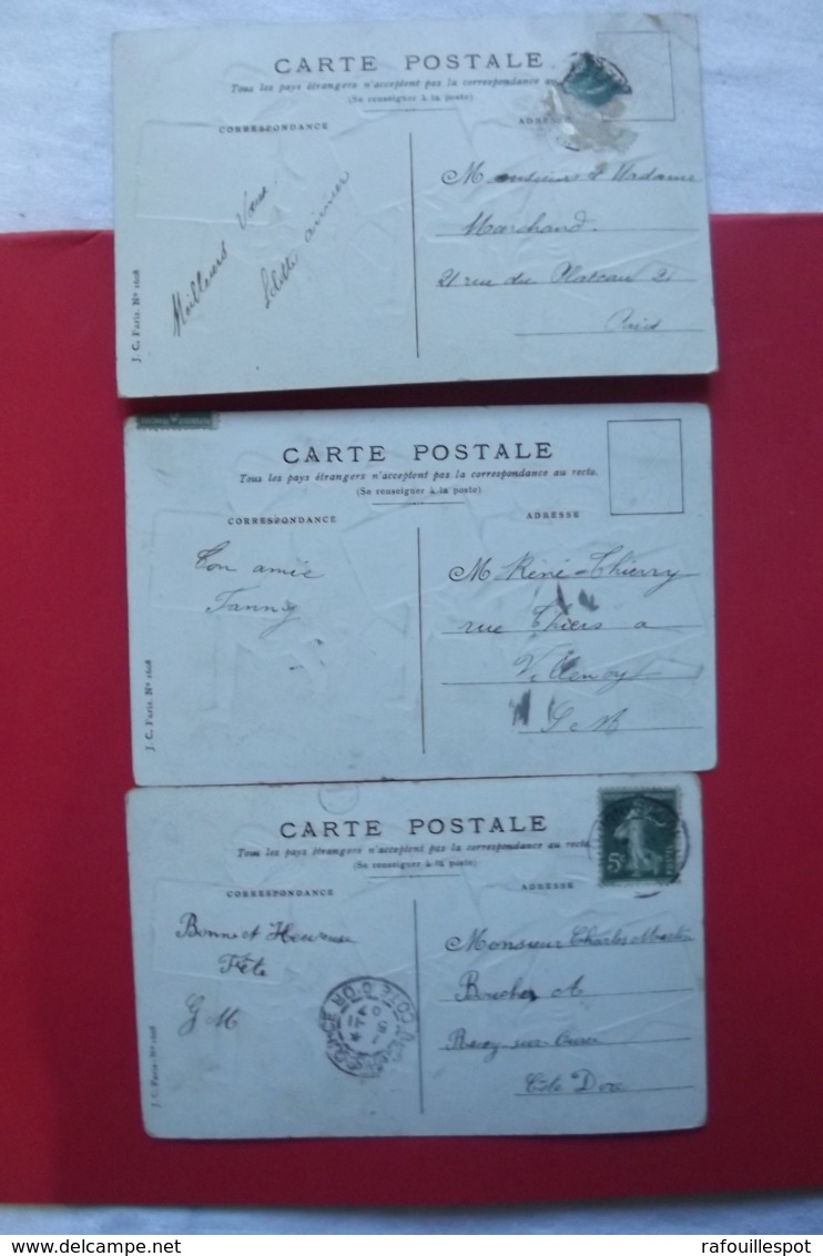 Cp Bonne Annee Enfants Facteurs Decoupi Lot 3 Cartes - Poste & Facteurs