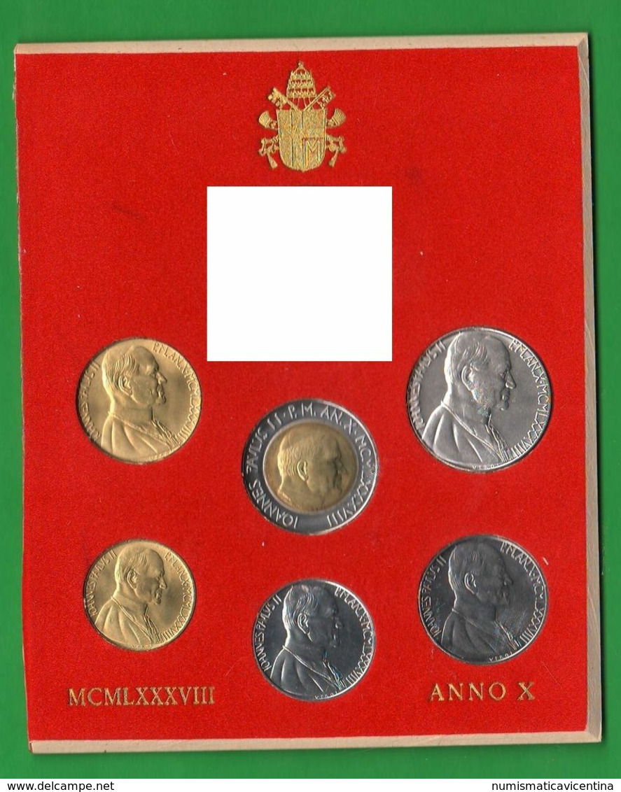 Vaticano 1988 Papa Giovanni Paolo II° Anno X° Vaticano Vatikan State 10 + 20 + 50 + 100 + 200 + 500 Lire - Vaticano