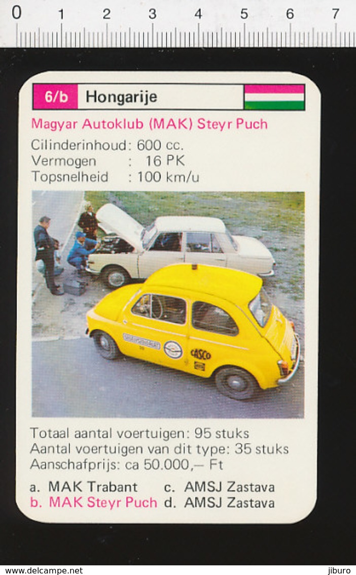 Voiture Automobile Magyar Autoklub (MAK) Steyr Puch Réparation Mécanicien Auto Dépannage Route IM126/41 - Autres & Non Classés