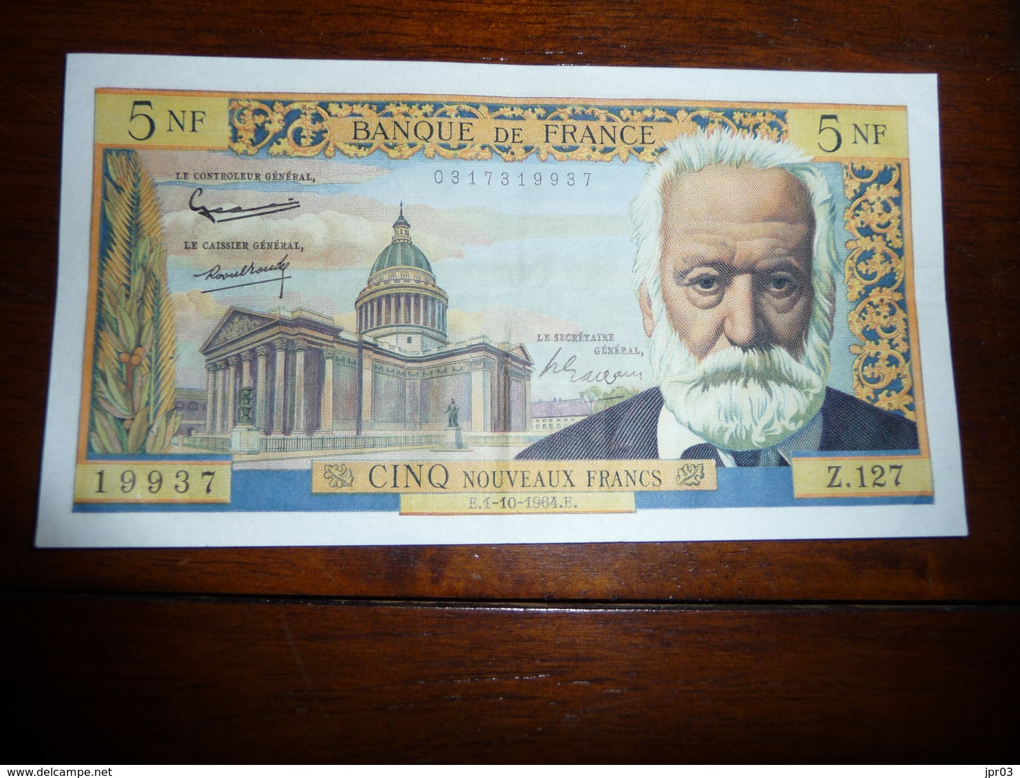 FRANCE * 5 Francs VICTOR HUGO  1-10-1964 E   Z127  Quasi SUP - 5 F 1917-1940 ''Violet''