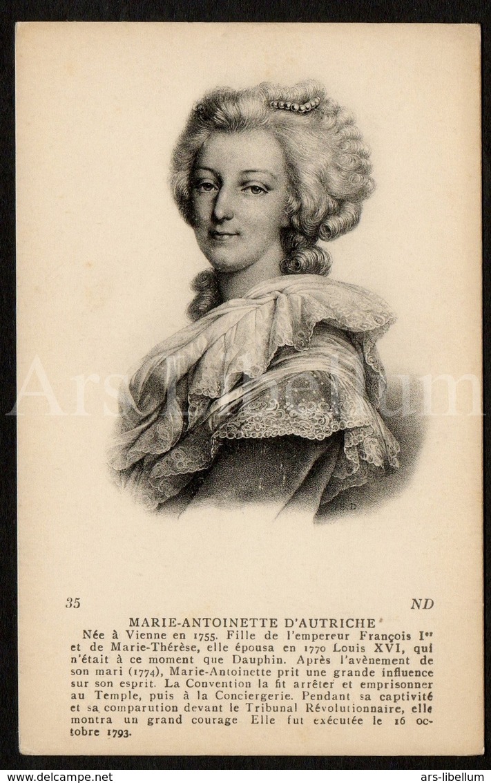 Postcard / CP / Postkaart / ROYALTY / France / Marie-Antoinette D'Autriche / Reine De France / Unused - Berühmt Frauen