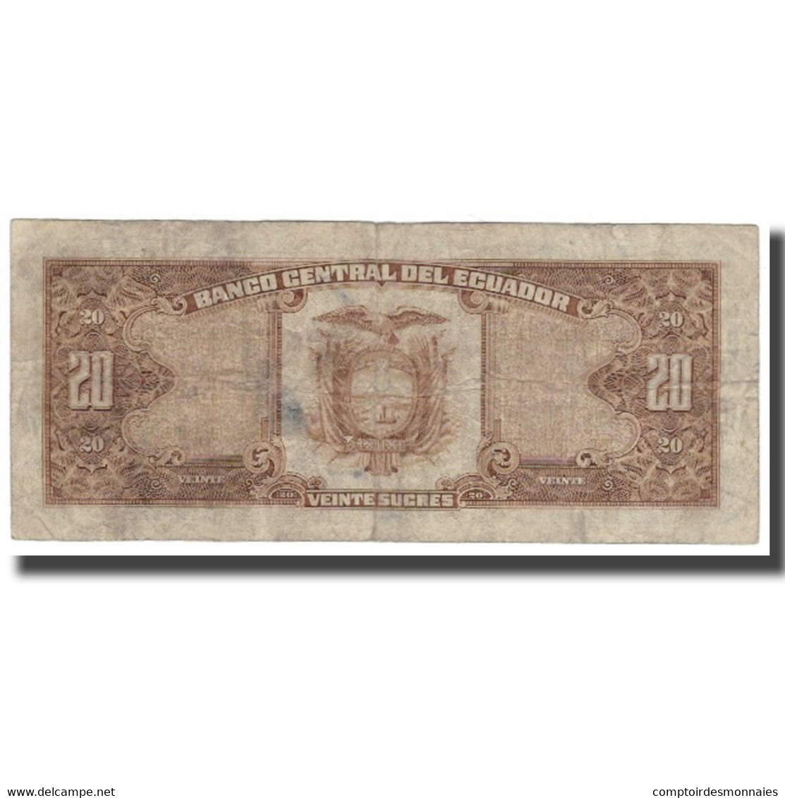 Billet, Équateur, 20 Sucres, 1986, 1986-04-29, KM:121Aa, B+ - Equateur