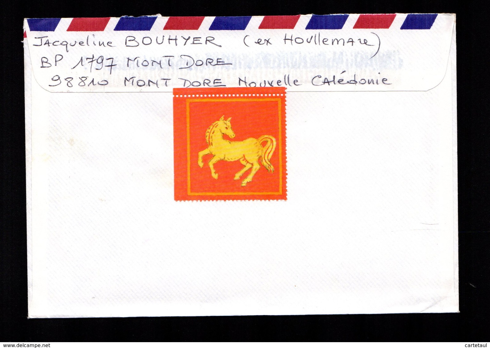 NOUVELLE CALEDONIE Lettre Cover 100F Année Du Cheval An Chinois Flamme NOUMEA 16-3-2002 + Dos TB - Storia Postale