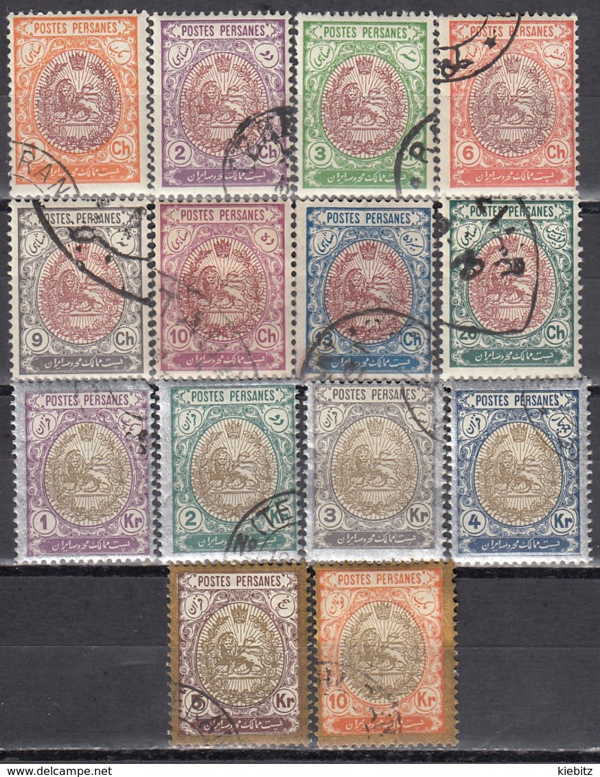 IRAN 1909 - MiNr: 288 - 303  Lot 14x Used - Iran