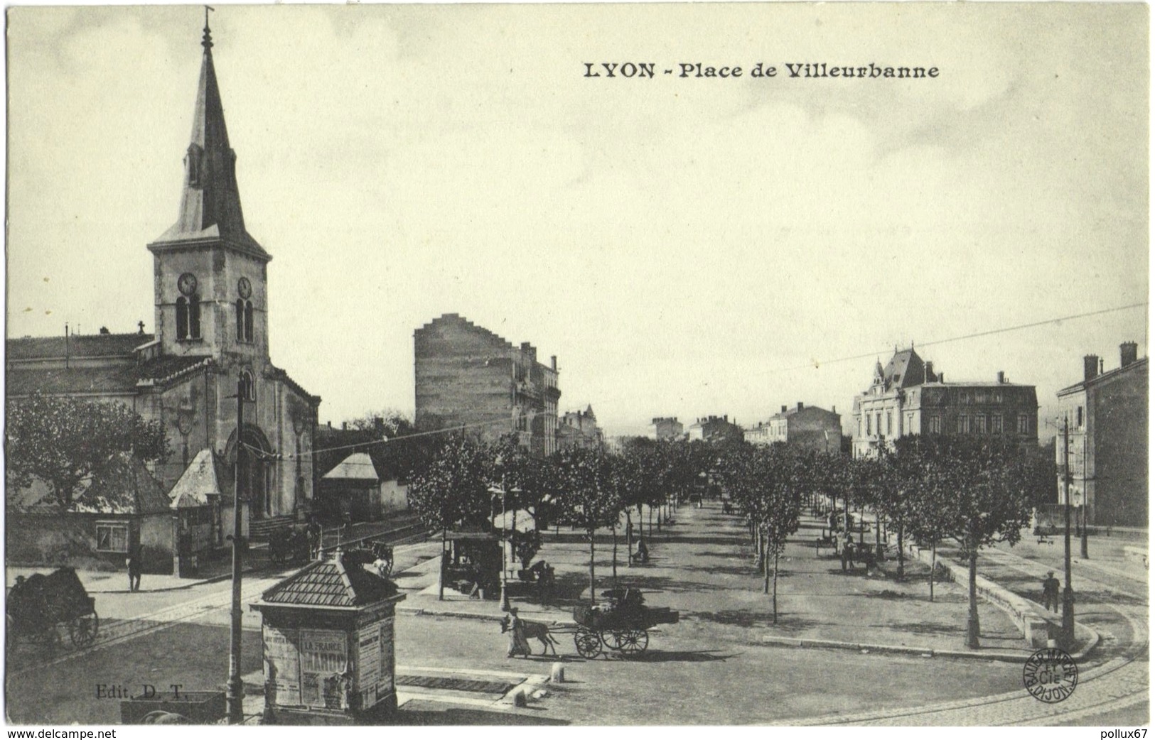 LOT 5 CPA DE LYON (RHÔNE) PLACE DE VILLEURBANNE. PLACE DES CORDELIERS. N-D DE FOURVIERE.PONT DU MIDI. TEMPLE PROTESTANT - Autres & Non Classés