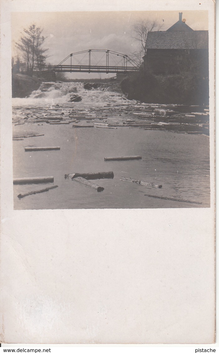 To Identify Real Photo Véritable - (?) Kingsey Falls Danville Area - Bridge Logs - Simple Back VG Condition - 2 Scans - To Identify