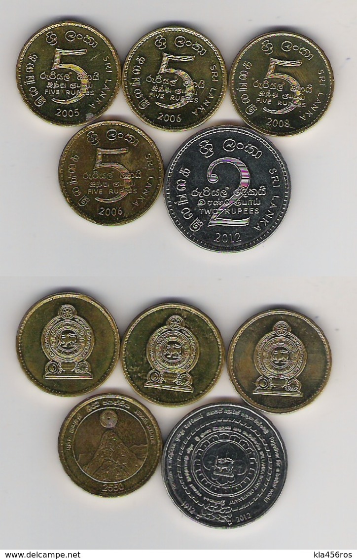 Sri Lanka  5 Rp. 06, 08, 5 Rp. 06 Adams Peak, 2 Rp. 12 100 Jahre Pfadfinder - Sri Lanka