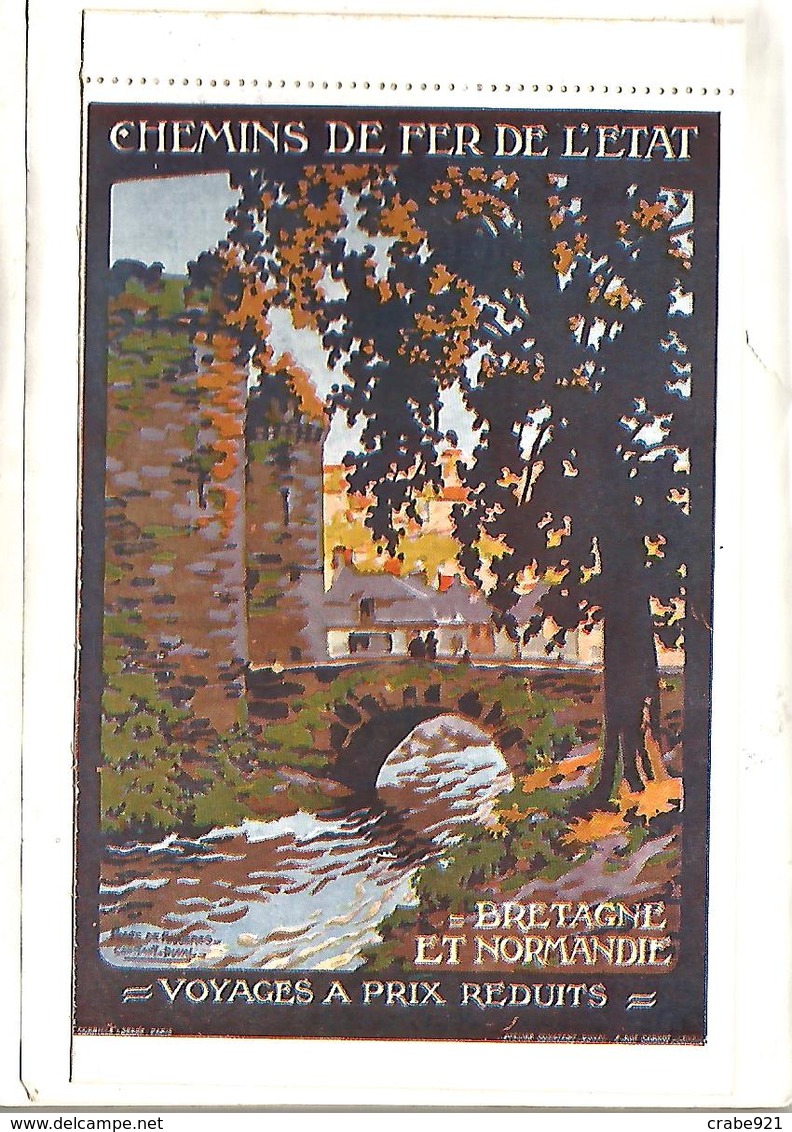 8 CPA  Chemin De Fer De L'Etat  LES AFFICHES DU RESEAU DE L ETAT Avec CARNET DE 16 PAGES   TRES  RARE - Autres & Non Classés