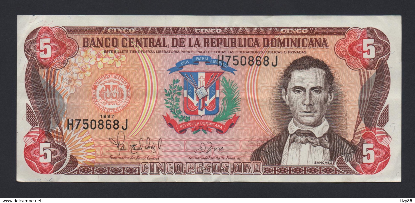 Banconota Repubblica Dominicana - 5 Pesos Oro 1997 - Circolata - Repubblica Dominicana