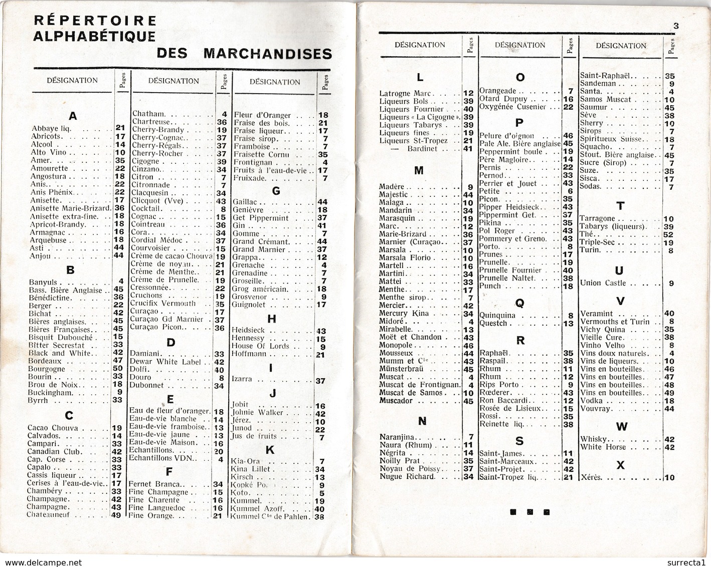 Fascicule 54 pages publicitaires / CRISPIN Liqueurs de luxe / Bières Champagne Rhum, etc /  Mai 1935 / Paris