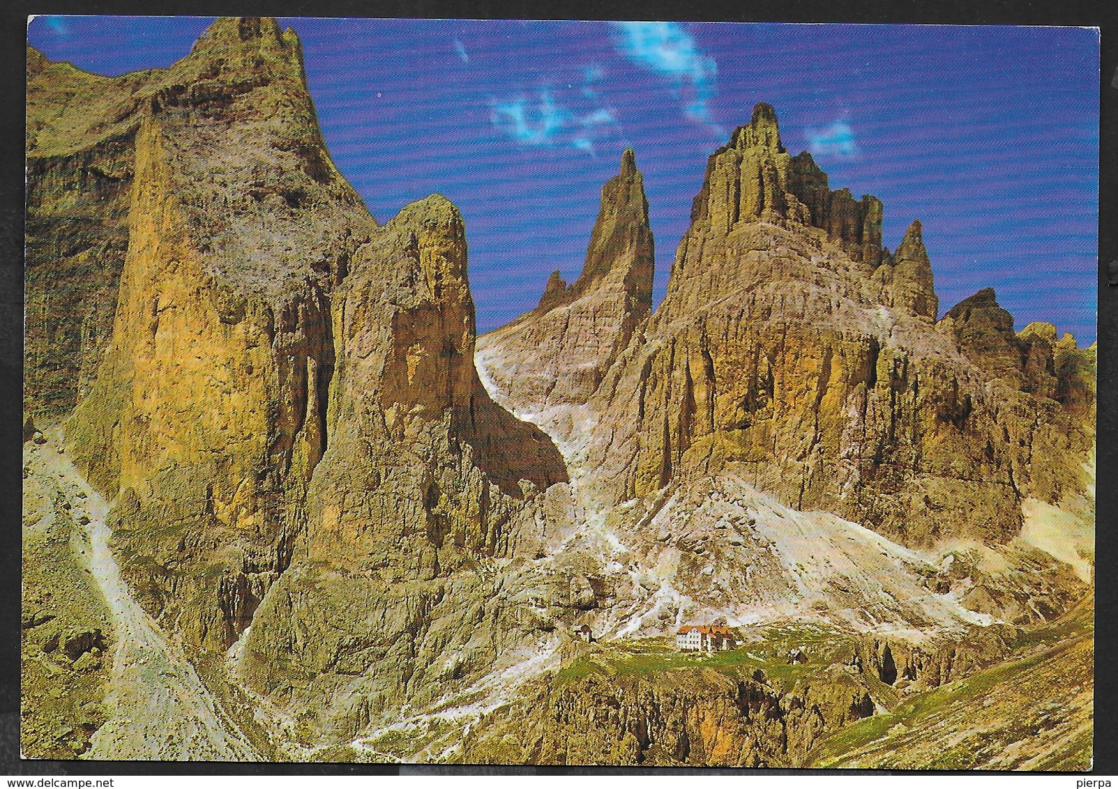 DOLOMITI - RIFUGIO VAJOLET -TORRI DEL VAJOLET - TIMBRO DEL RIFUGIO - VIAGGIATA 1990 - Alpinisme