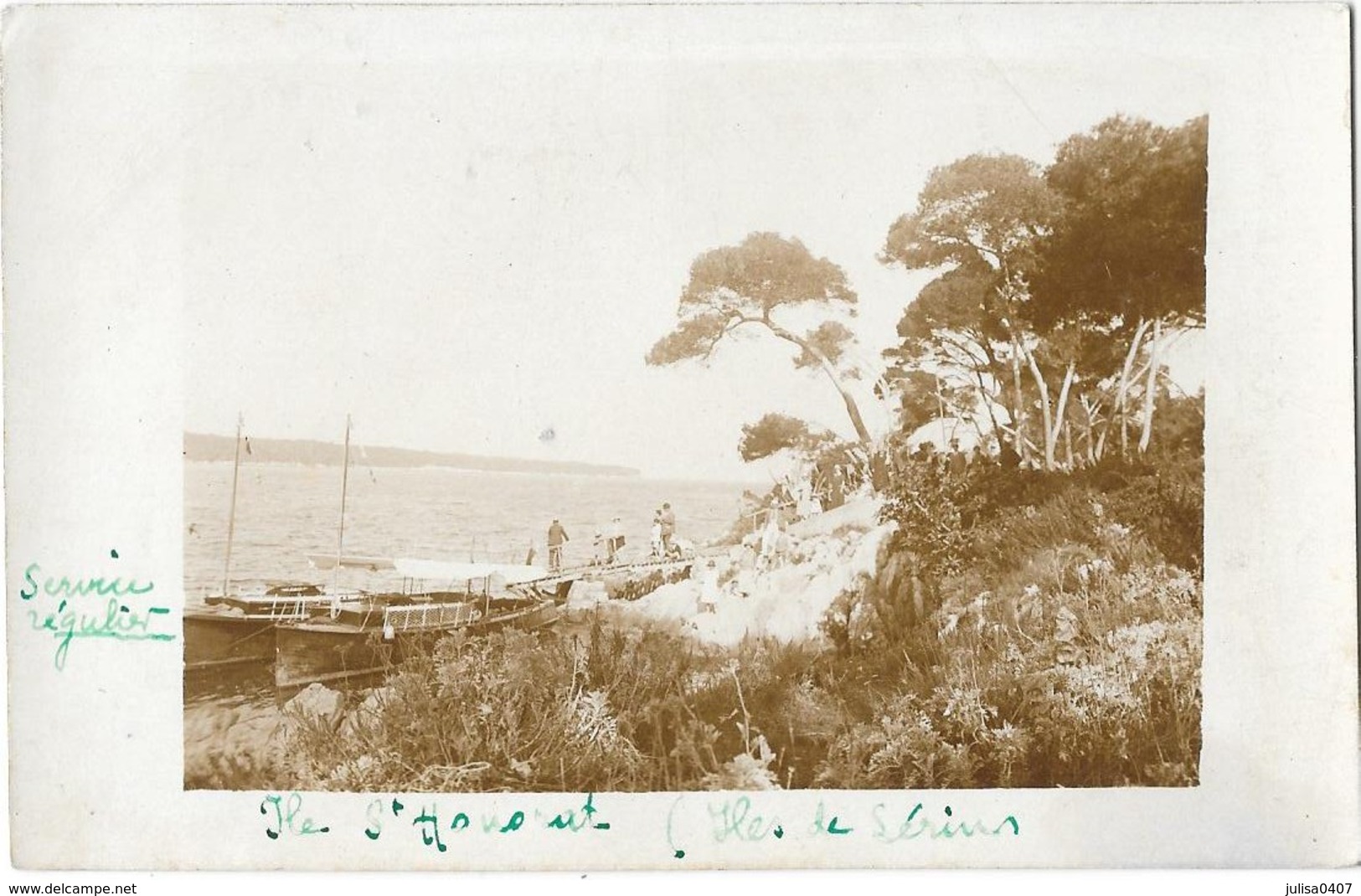 ILE SAINT HONORAT LERINS (83) Carte Photo Débarcadère Bateaux - Cannes