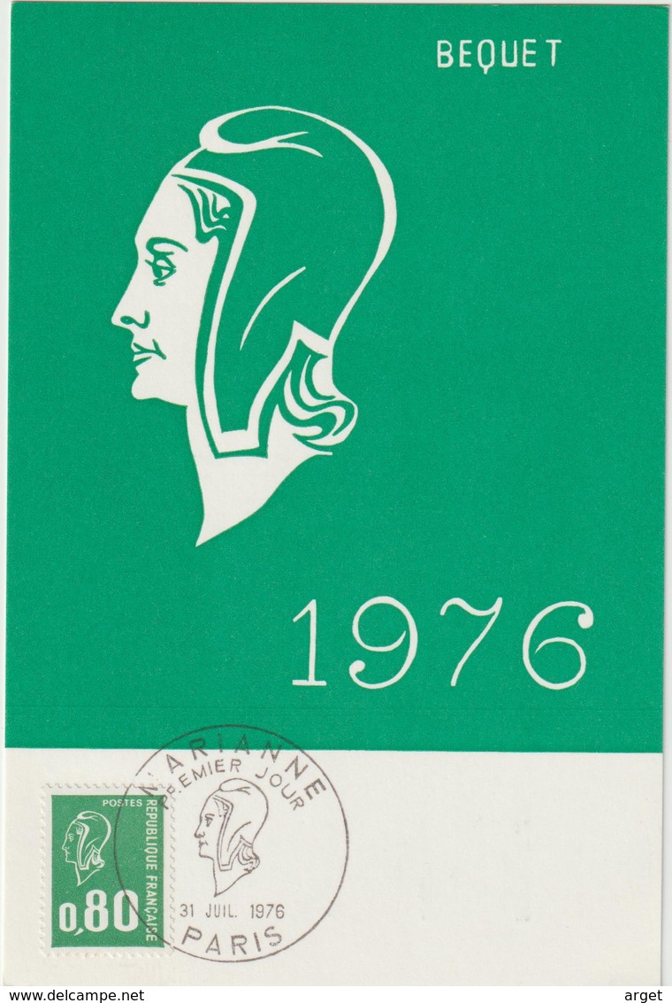 Carte-Maximum FRANCE N° Yvert 1891 (MARIANNE) Obl Sp Ill 1er Jour (Ed Emp) - 1970-1979