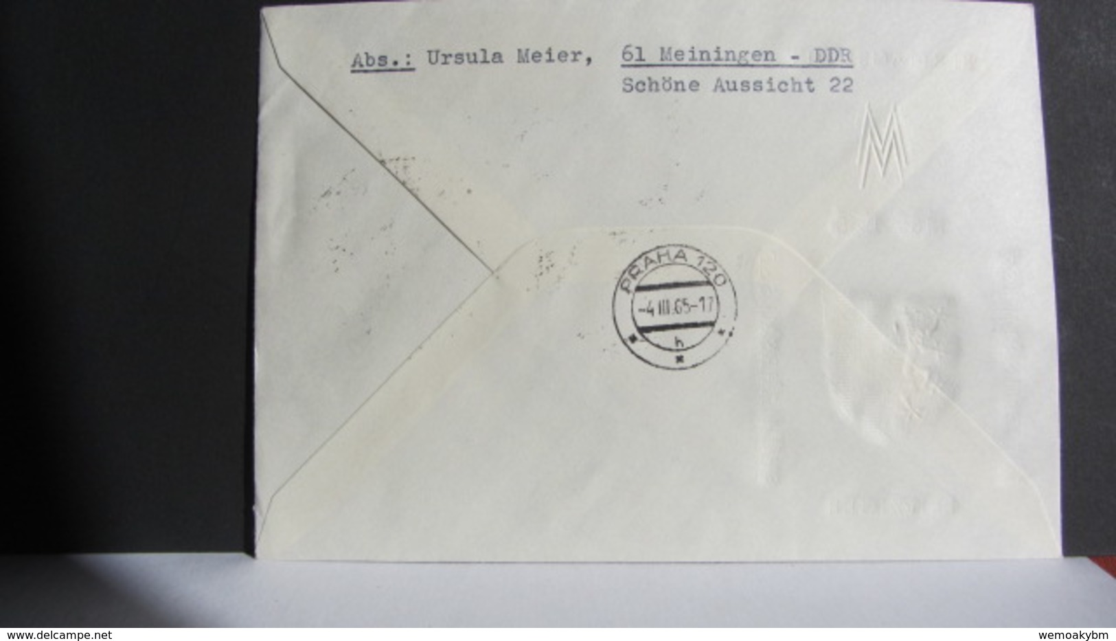 DDR: A-Lp-Brief Von Der Messestadt Leipzig Nach Prag Mit SoSt 4.3.65 U. Lp-Bestätigungs-Stpl Auf FDC-Umschlag Knr:1090/2 - Luftpost