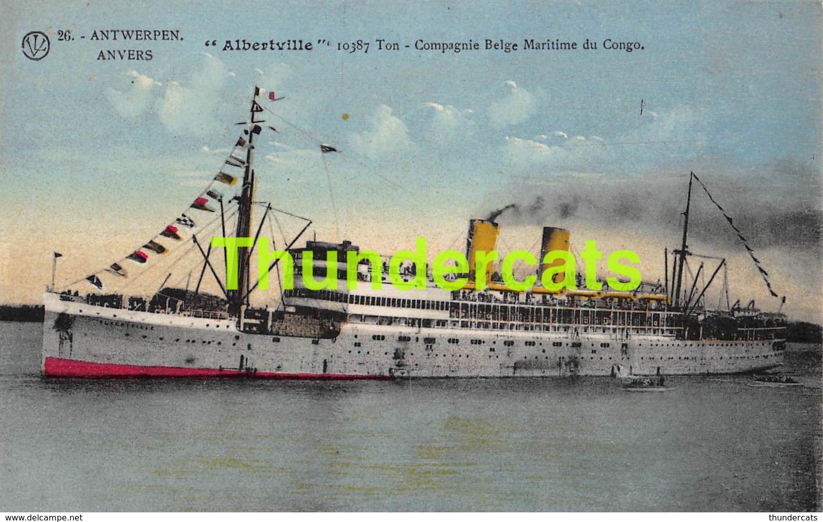 CPA ANTWERPEN ANVERS ALBERTVILLE COMPAGNIE BELGE MARITIME DU CONGO - Paquebots