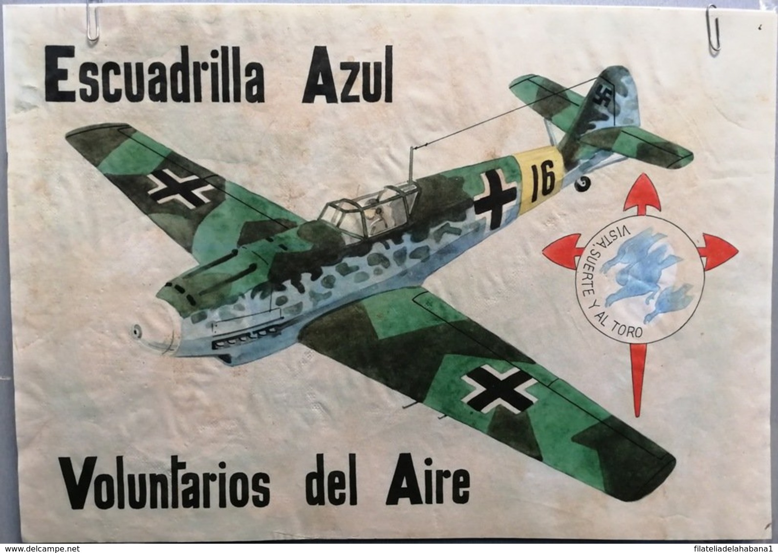 JK754 SPAIN ESPAÑA POSTER 42x29 Cm. WWII. DIVISION AZUL RUSSIA. AVION AIRPLANE. - 1939-45