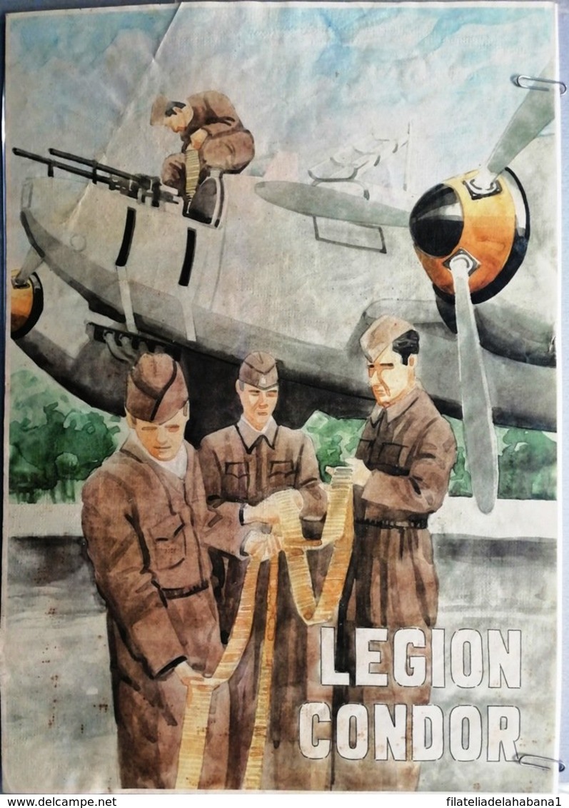 JK813 SPAIN ESPAÑA POSTER 42x29 Cm. CIVIL WAR CONDOR. SOLDIER AVION AIRPLANE. - 1939-45