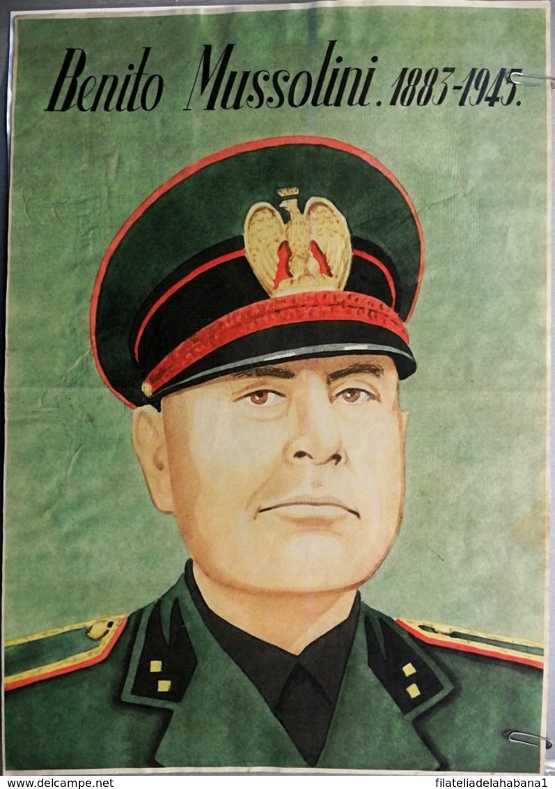 JK814 SPAIN ESPAÑA POSTER 42x29 Cm. WWII ITALY BENITO MUSSOLINI. - 1939-45