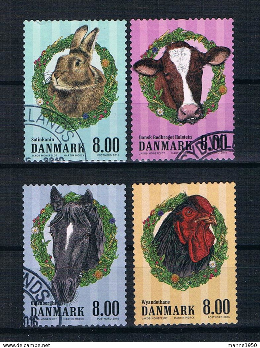 Dänemark 2016 Tiere Mi.Nr. 1871/72/74 Gestempelt 1870 Ungebraucht (OG) - Gebruikt