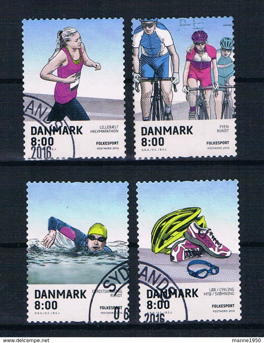 Dänemark 2016 Sport Mi.Nr. 1877/78/80/81 Gestempelt - Gebraucht