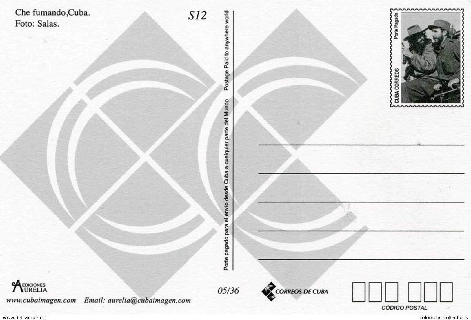 Lote PEP1274, Cuba, Entero Postal, Postcard, Stationery, 2013, Ediciones Aurelia, 5/36, Che Fumando, Foto Salas - Maximum Cards