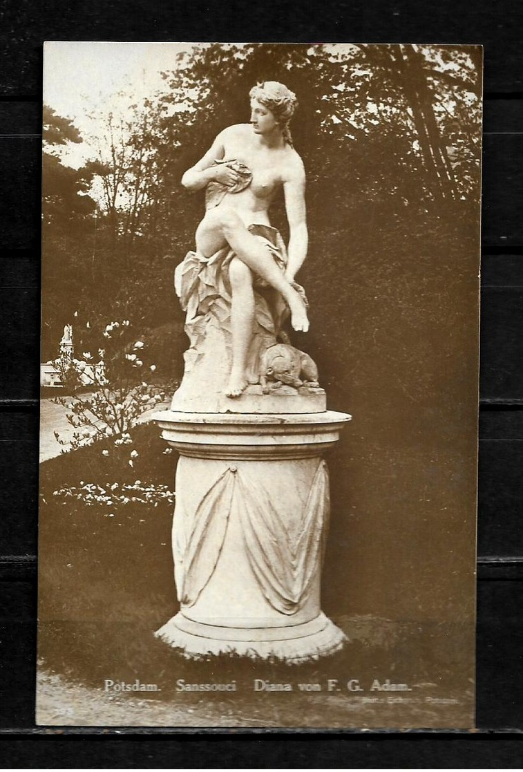 Alemania Postal Sin Circular De Postdam Estatua De Diana En Sanssouci - Otros & Sin Clasificación