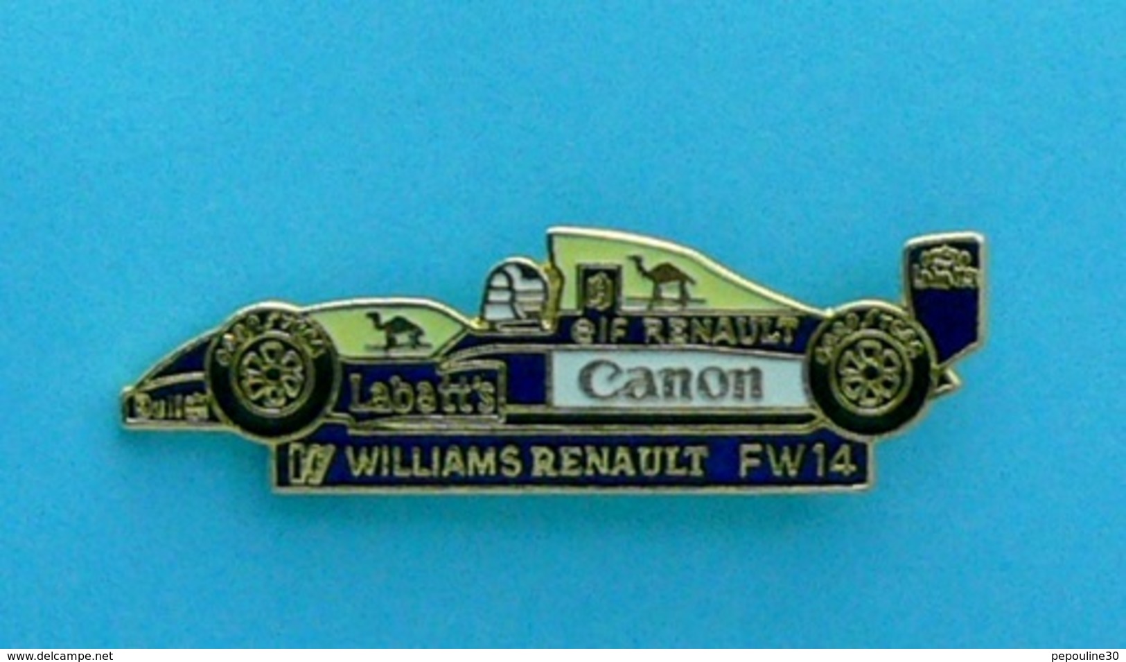 1 PIN'S //   ** WILLIAMS RENAULT FW 14 / ELF / CANON / CAMEL / LABATT'S ** - Renault