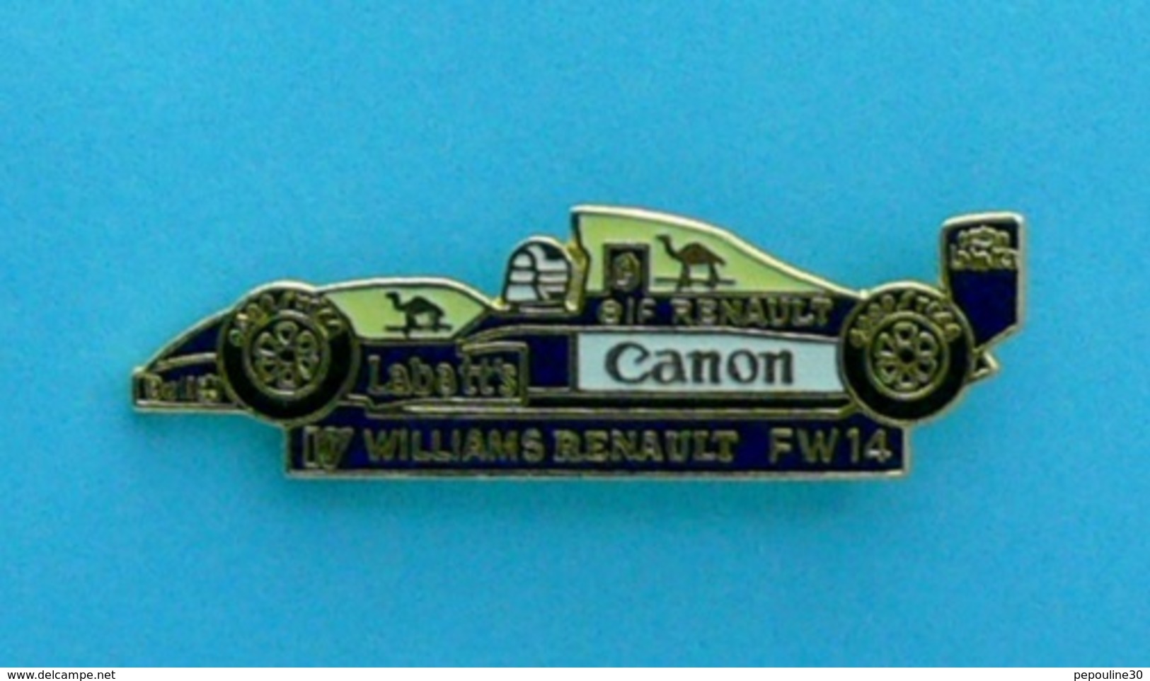 1 PIN'S //   ** WILLIAMS RENAULT FW 14 / ELF / CANON / CAMEL / LABATT'S ** - Renault