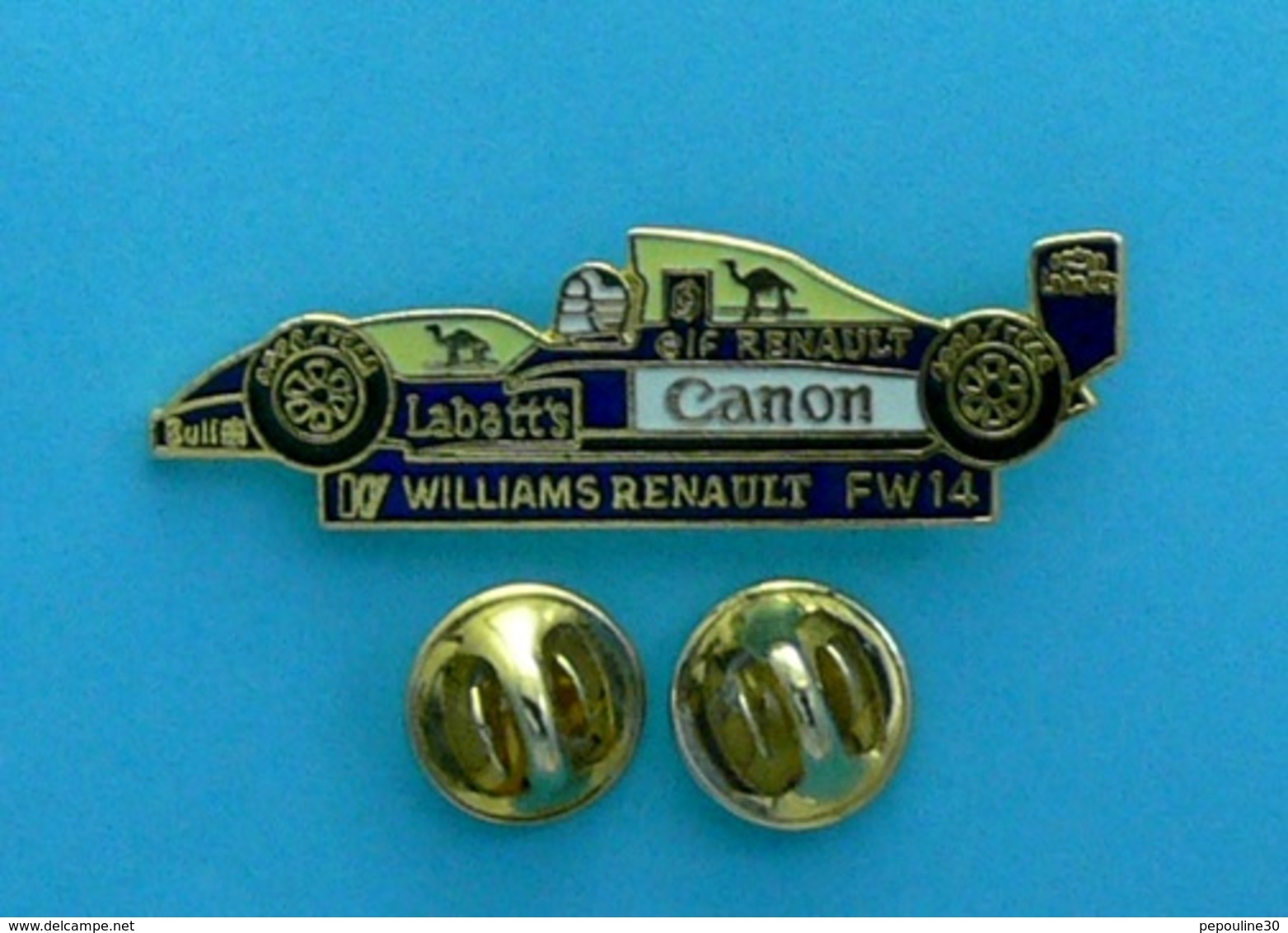 1 PIN'S //   ** WILLIAMS RENAULT FW 14 / ELF / CANON / CAMEL / LABATT'S ** - Renault